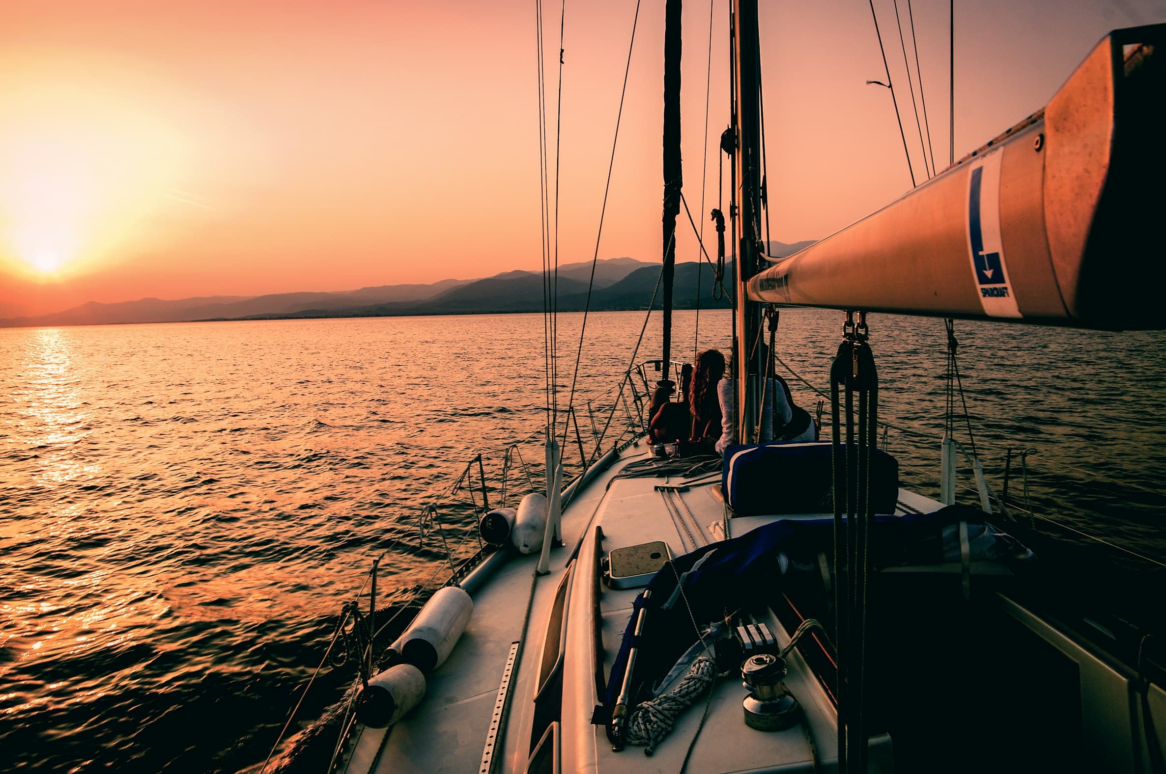 Sailing yacht at sea