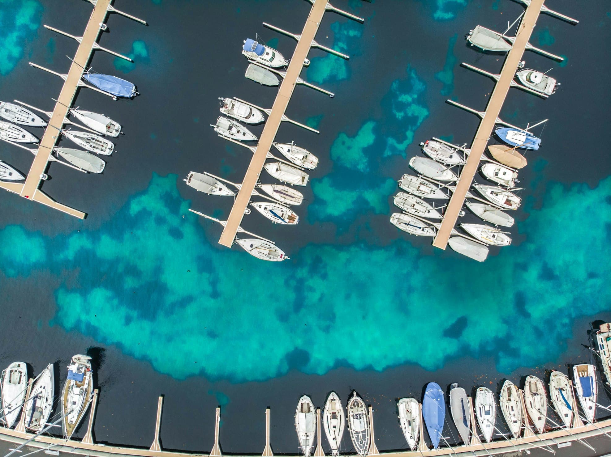 Sailing yacht heeled over on a blue sea