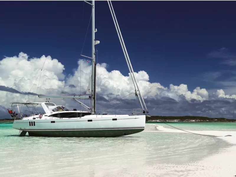 Southerly Yachts: Without Limits - Southerly 480 exterior on beach - S&J Yachts Variable Draft Specialists